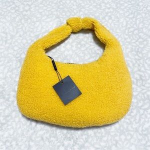 Faux Sherpa Bag Yellow Do Everything In Love Knot Strap Shoulder Handbag Purse